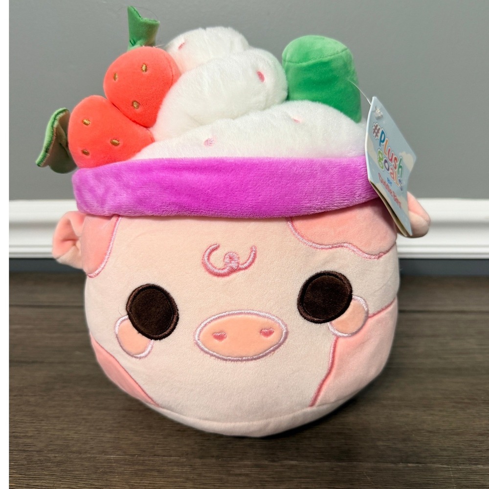 Cuddle Barn Mooshakes Series 1 Strawberry Cow Plush 11"‎ Plushie Stuffed Toy